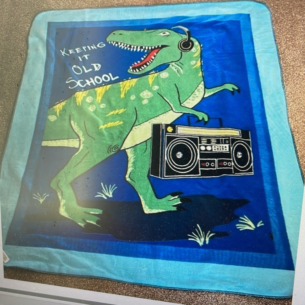 Large Handmade Fleece dinosaur blanket